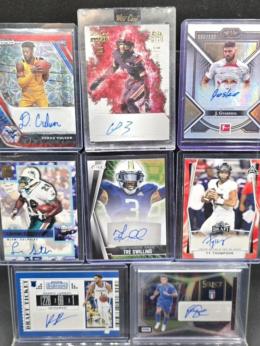 Lot Of 8 Autographed Sports Cards